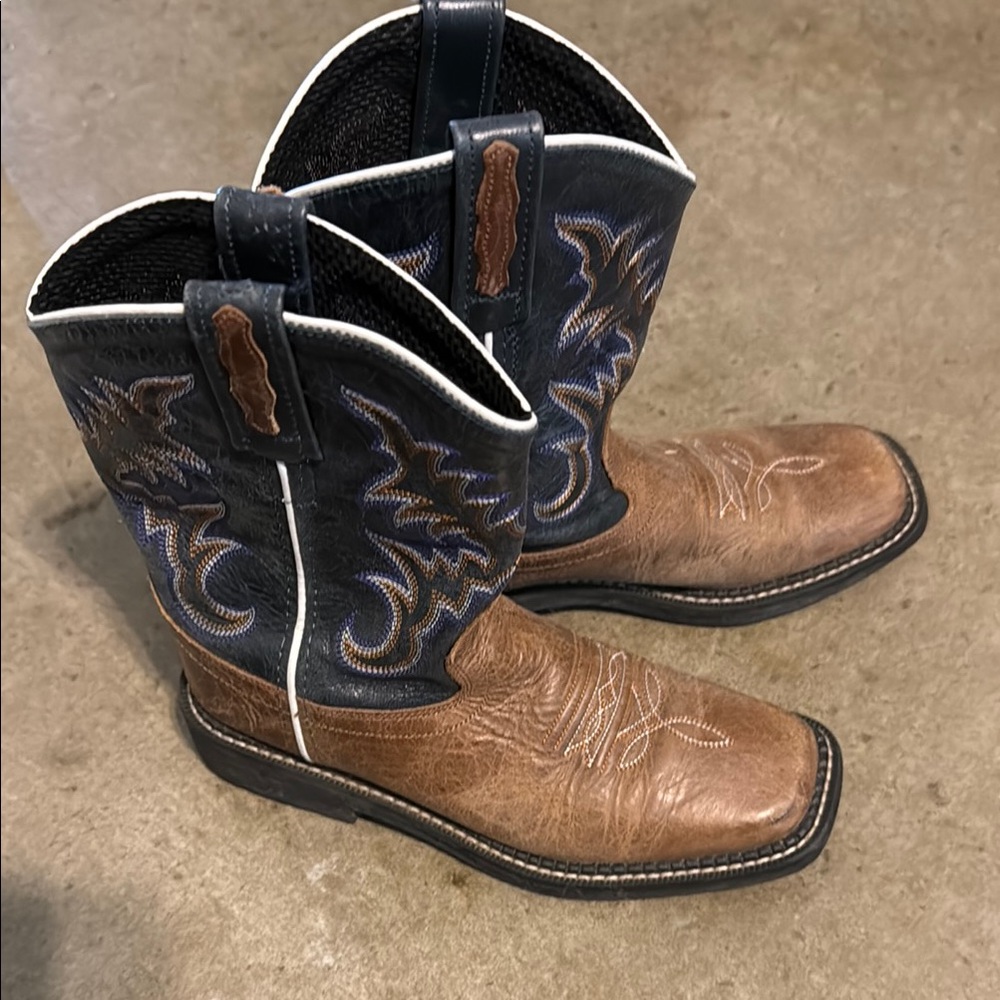 Boys Brown and Charcoal Western Boots